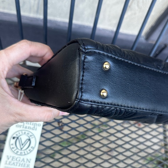 Valentino Orlandi Black Quilted Crossbody Bag with Bag Charm - Picture 10 of 16